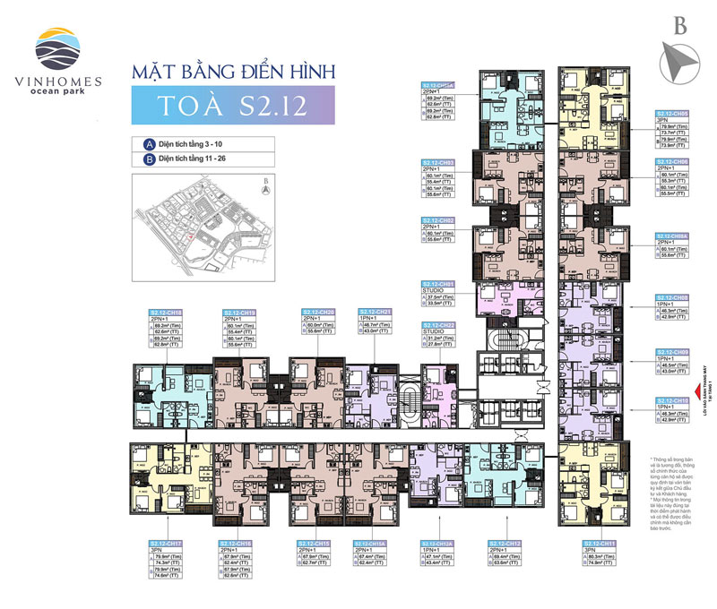 Mặt Bằng Tòa S2.12 Vinhomes Ocean Park