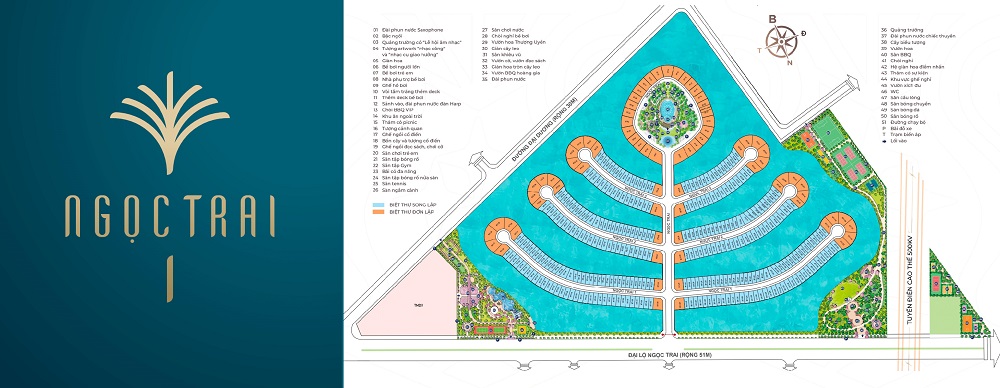 Mặt bằng phân khu Ngọc Trai Vinhomes The Empire Hưng Yên