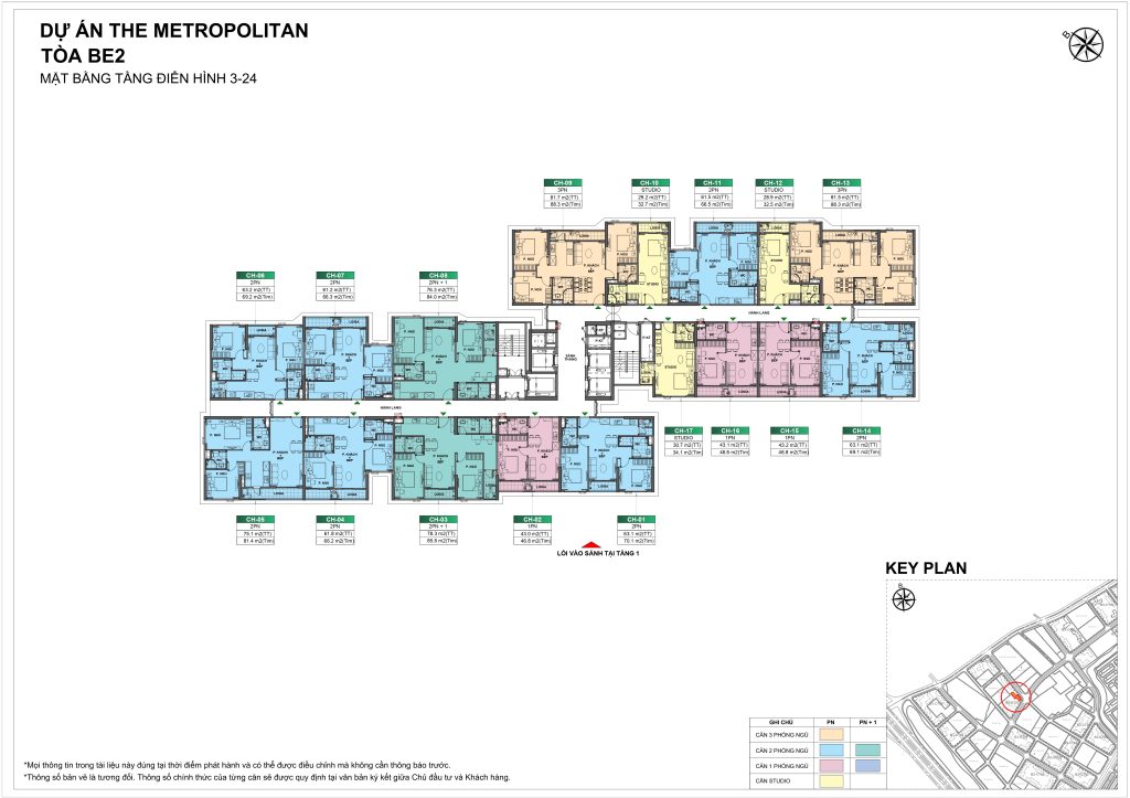 Mặt bằng tầng 3 -24 tòa Be2 Beverly